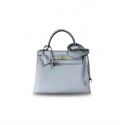 HERMÈS BLUE LIN EPSOM LEATHER KELLY 25 (25*17*7cm) 